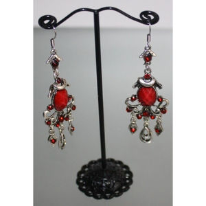 Red Dangle Earrings Women's Boho Fashion Costume Jewelry